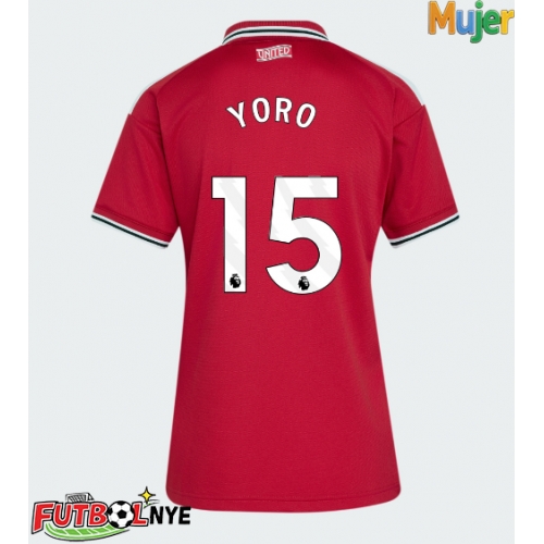 Camiseta Manchester United Leny Yoro #15 Primera Equipación para mujer 2026-27 manga corta